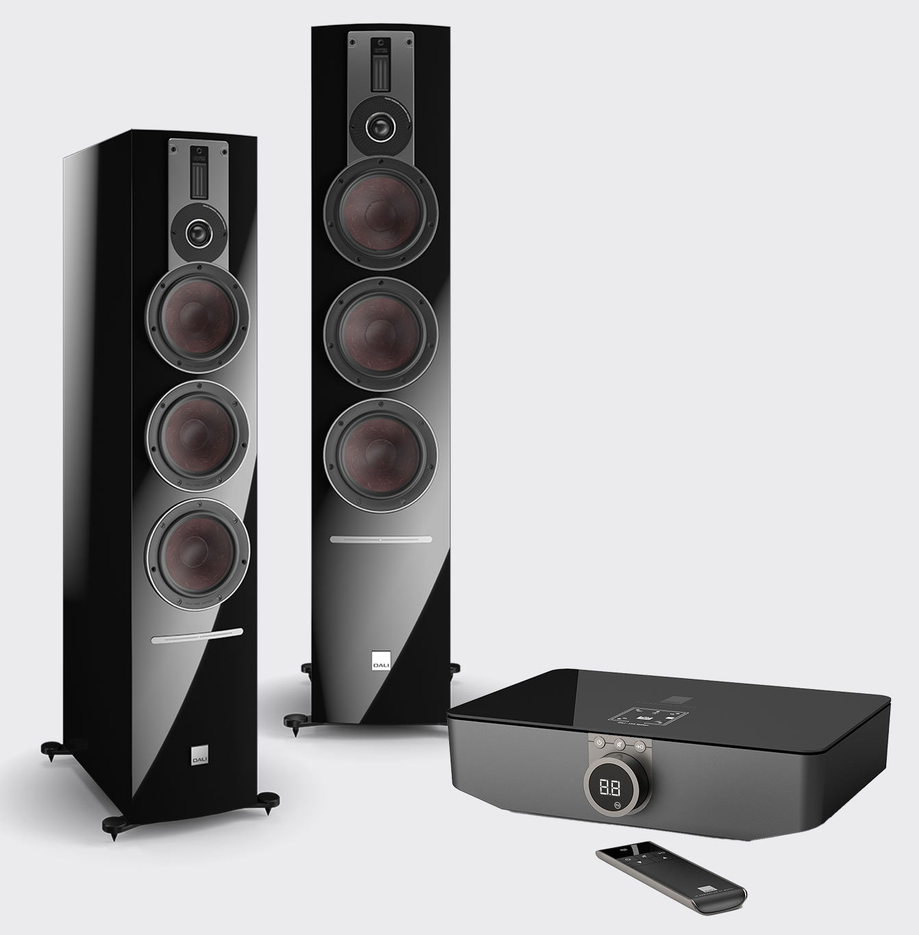 Dali Rubicon 8 C + Sound Hub Hoogglans zwart