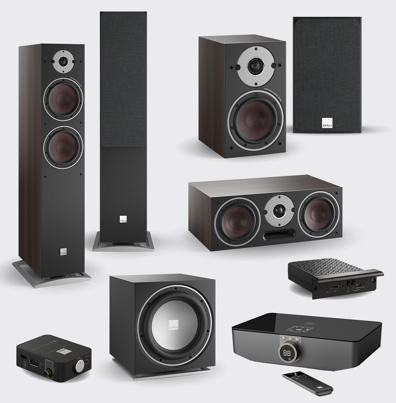 Dali Oberon C Wireless Surround System 5.1 Dark Walnut